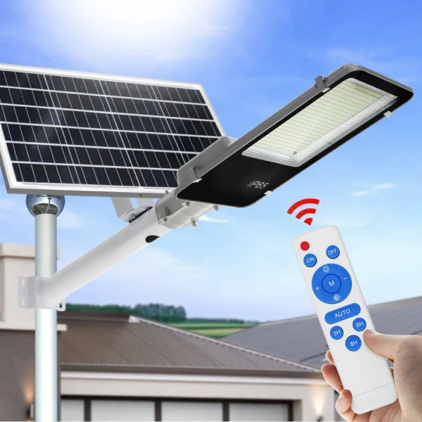 300W Solar Street Light Outdoor Super Bright High-efficial Solar Panel Light IP67 Waterproof Dimmable - Image 2