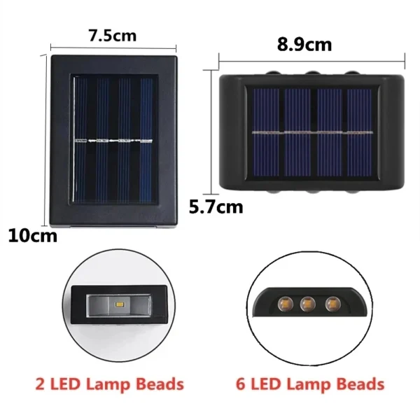 Solar LED Outdoor Light Solar Lighting Sensor Lamp Streetlights Exterior Garden Decoration Garland Waterproof Solar Wall Light - Image 6
