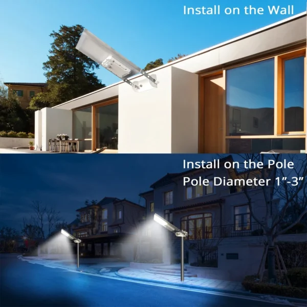 Solar Street Light Outdoor 30LED All in One Metal Motion Sensor Waterproof with 3 Working Modes Auto Dusk to Dawn - Image 6