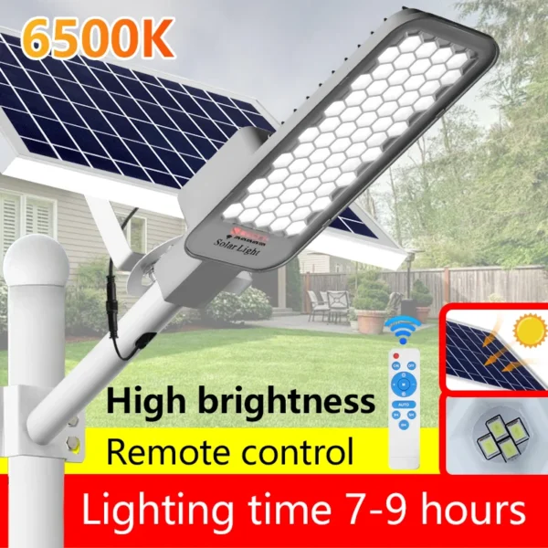 Solar Street Light Outdoor Dusk to Dawn Solar Lights Outdoor with and Remote Control Solar Parking Lot Lights for Courtyard - Image 2