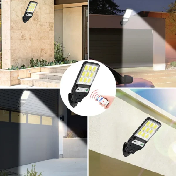 Solar Street Lights Outdoor 90COB LED With Lights Reflector And 3 Lighting Modes, PIR Motion Sensor Floodlight for Garden Patio - Image 6