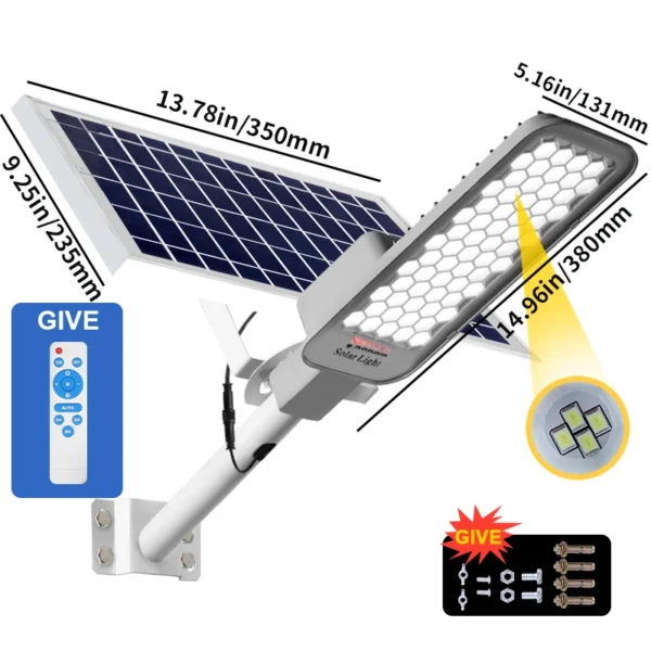 Solar Street Light Outdoor Dusk to Dawn Solar Lights Outdoor with and Remote Control Solar Parking Lot Lights for Courtyard - Image 7