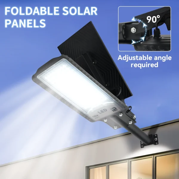 Solar Street Light 100W Powerful Floodlight With Remote Control Outdoor Waterproof IP65 Wall Lighting Lamp for Garden Patio Road - Image 3