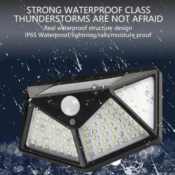 100LED Solar Wall Lamp Outdoor Lampwaterproof Motion Sensor Solar Powered Sunlight Street Lamp Garden Railing Decorative Lamp - Image 6