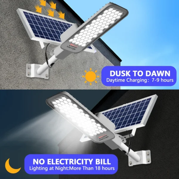 Solar Street Light Outdoor Dusk to Dawn Solar Lights Outdoor with and Remote Control Solar Parking Lot Lights for Courtyard - Image 3