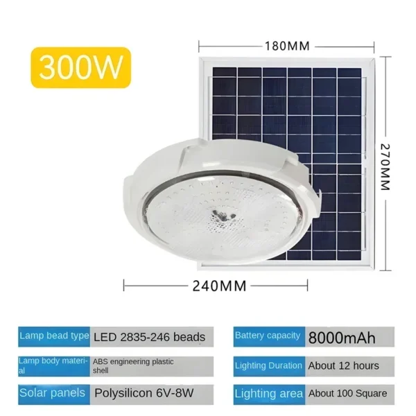 Solar lights Indoor Home Top Ceiling House Outdoor Garden pandent light Panel Lamp Fixture For Corridor Garden Living Room - Image 10
