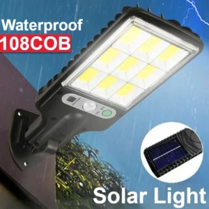 Solar Street Lamp Outdoor Wall Light 3 Lighting Modes with Motion Sensor LED Solar Light for Garden Patio Path Security Lighting