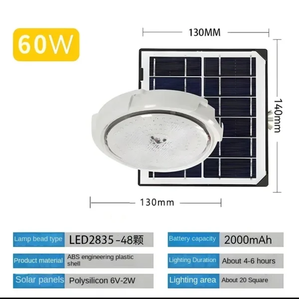 Solar lights Indoor Home Top Ceiling House Outdoor Garden pandent light Panel Lamp Fixture For Corridor Garden Living Room - Image 7