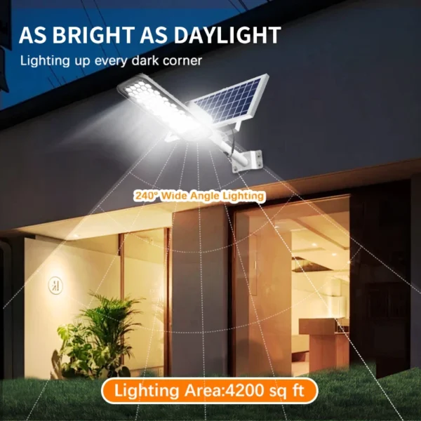 Solar Street Light Outdoor Dusk to Dawn Solar Lights Outdoor with and Remote Control Solar Parking Lot Lights for Courtyard - Image 6
