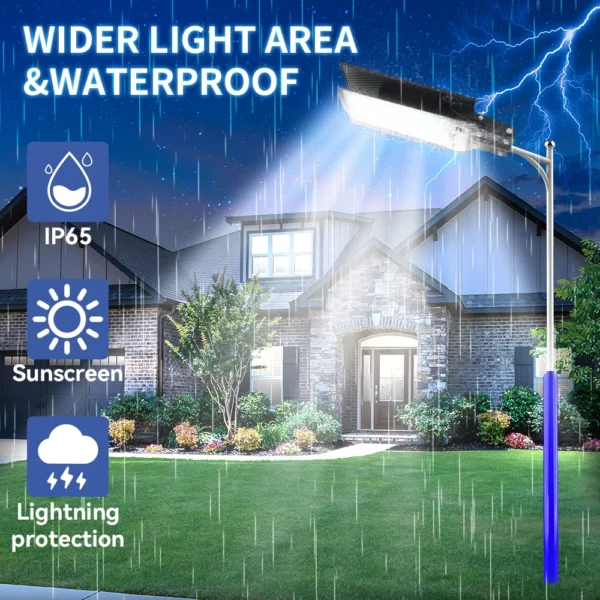 Solar Street Light 100W Powerful Floodlight With Remote Control Outdoor Waterproof IP65 Wall Lighting Lamp for Garden Patio Road - Image 4