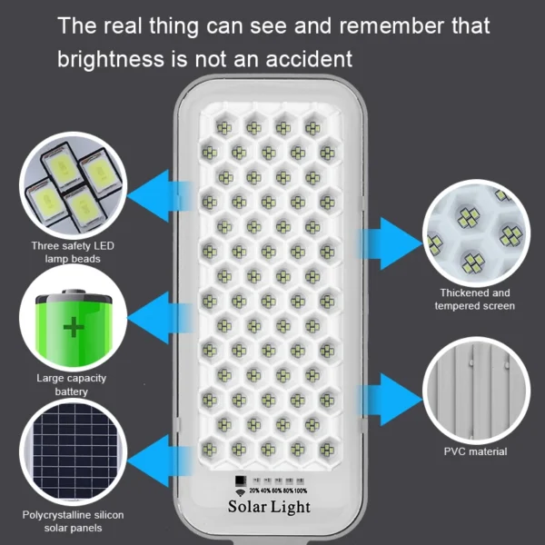 Solar Street Light Outdoor Dusk to Dawn Solar Lights Outdoor with and Remote Control Solar Parking Lot Lights for Courtyard - Image 4