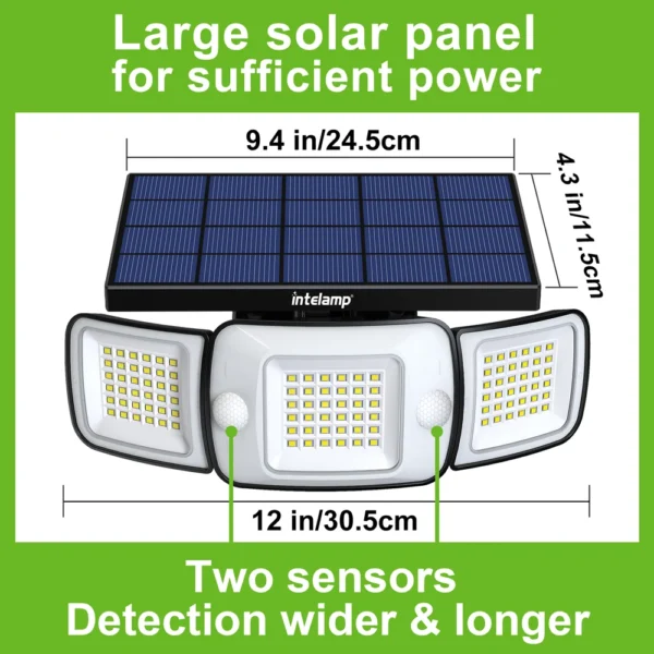 Solar Lights Outdoor with 3 Modes Motion Sensor Super Bright Wall Lamp IP65 Waterproof Street Light for Garden Yard Path Garage - Image 2